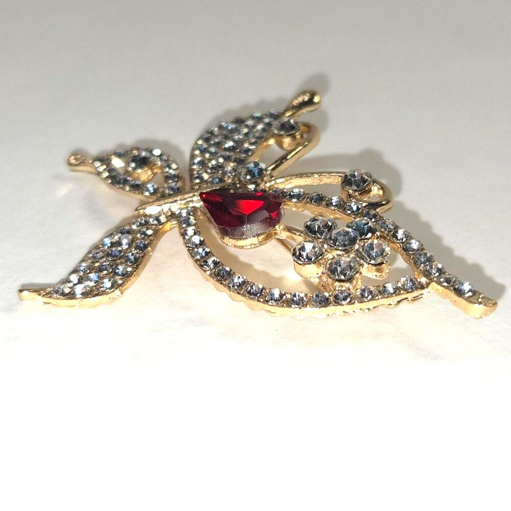 Butterfly Red Clear Rhinestones - Picture 3 of 10